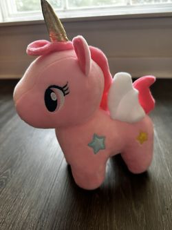 Valentine gift Unicorn plush stuffed animal toy New Pink Soft Horn 7.8”
