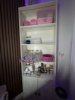 White Shelf With Cabinets