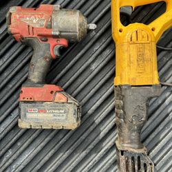 Milwaukee Impact W/ Batt And Dewalt SAWZALL