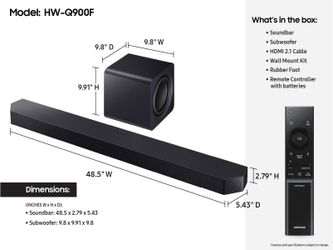 Samsung HW-Q900F 7.1.2 Atmos Soundbar And Subwoofer Brand New