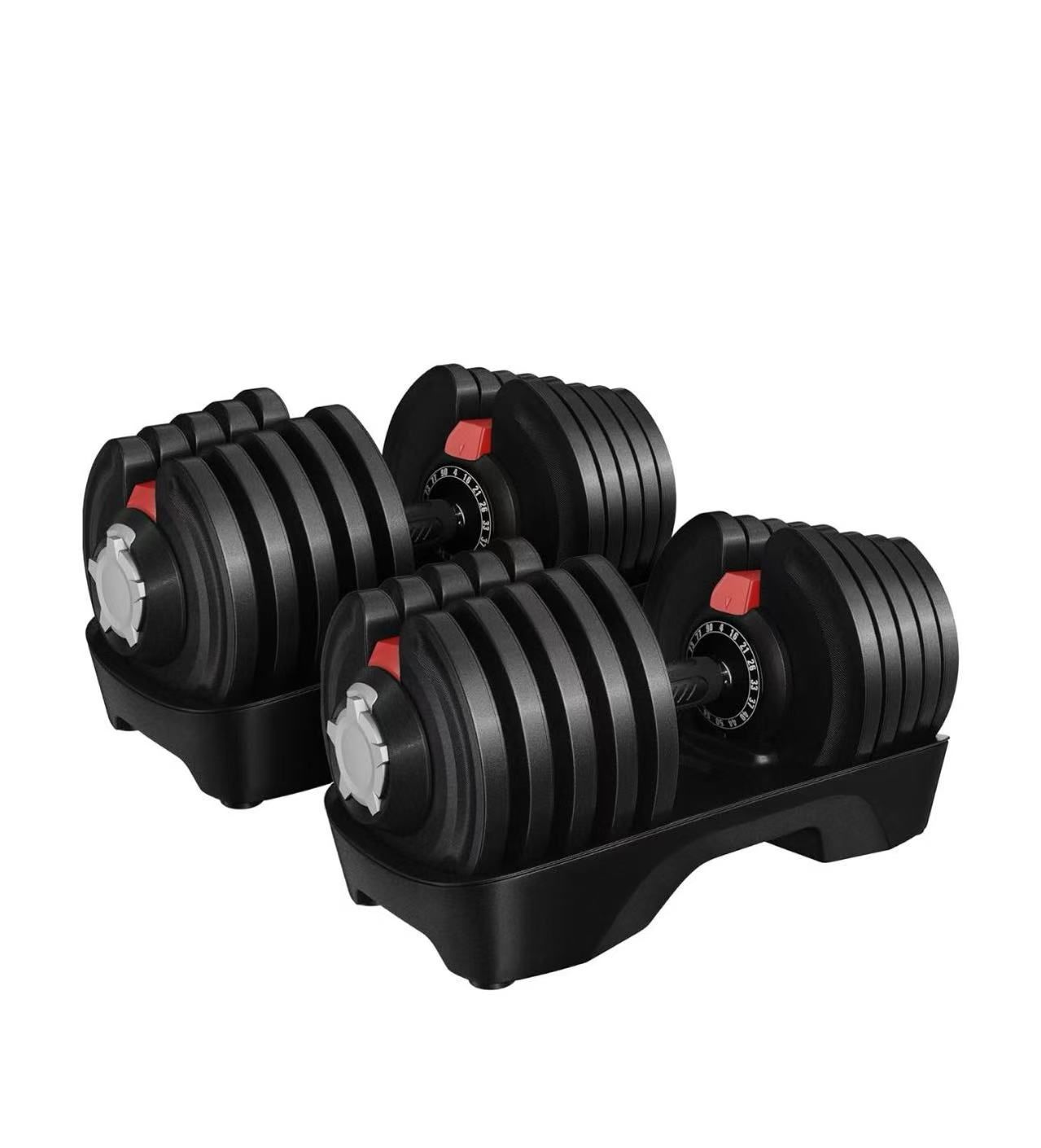 Yaheetech Adjustable Dumbbell Set 28/40/52.5/90LBS Adjustable Dumbbells Fast Adjust Dumbbell Weight Set with Anti-Slip Handle and Tray for Men/Women H