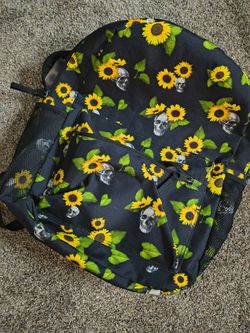 School Backpack (Sunflowers With Skulls)