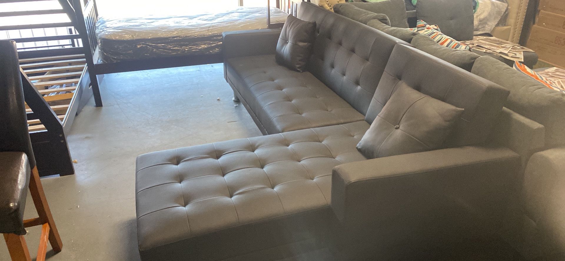 Sectional Sofa Futon Leather New Available