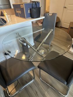 Modern Glass Chrome Table