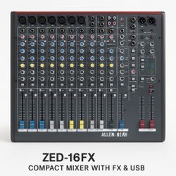 Allen & Heath ZED-16FX Mixer – 16-Channel USB Mixing Console with FX