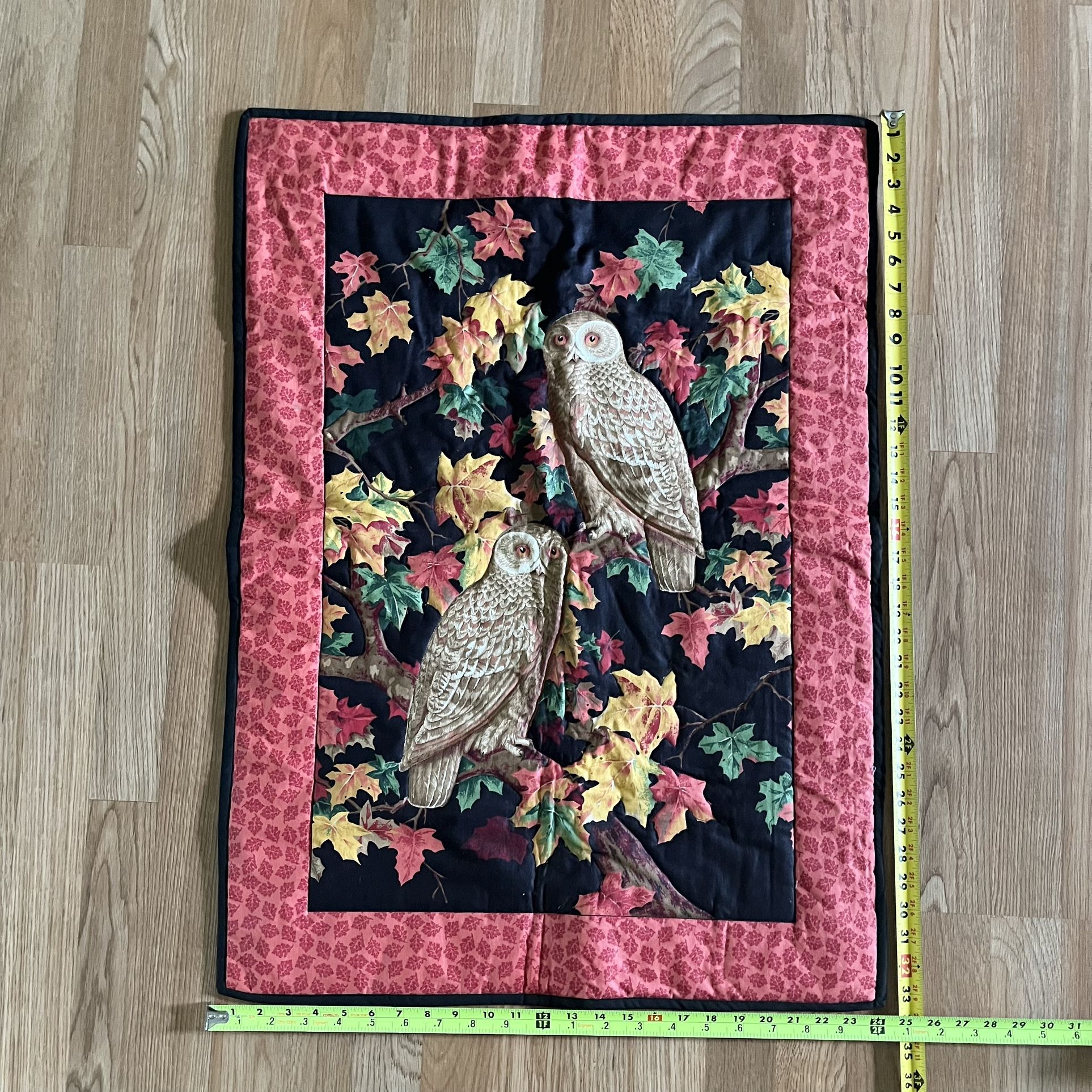 Owl Wall Hanging-Owls Keeping Watch In The Autumn Night