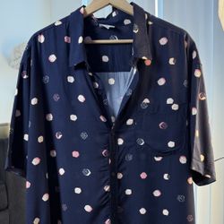 LuLaRoe Men’s XL Short Sleeve Shirt – Navy with Dice Print