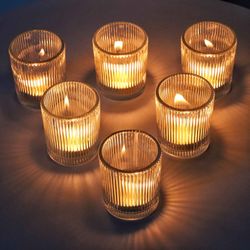12 PCS Clear Votive Candle Holders