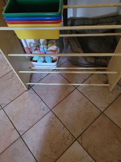 Kids Storage Unit with Colorful Bins