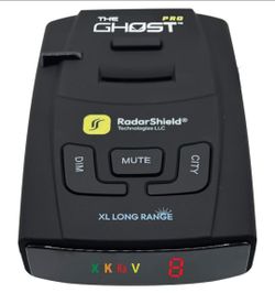 RadarShield Ghost Pro Radar and Laser Detector for Cars, Long Range Alerts X K Ka Band detection with DSP false alert filtering and extreme long range