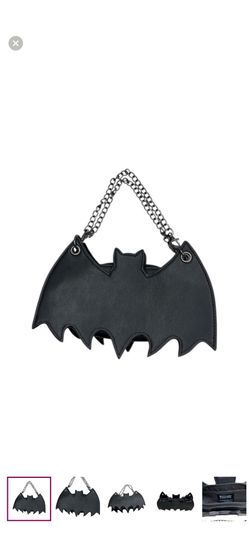 Banned Alternative Black Bat  Purse with Chain