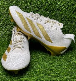 Brand New Adidas Adizero Electric Football Cleats White Metallic Gold Men Size 11
