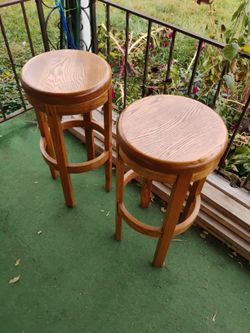 Solid Oak Bar Stools