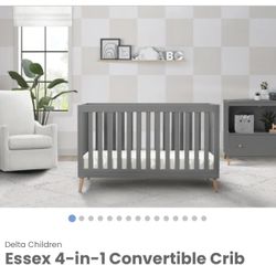 Delta Children 4 in 1 Convertible Baby Crib (Grey)