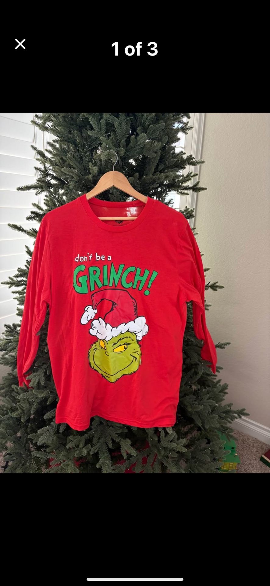The Grinch Long Sleeve Christmas Shirt. New without tags. 