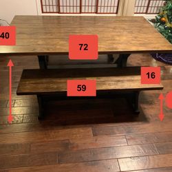 Table + 2 Benches