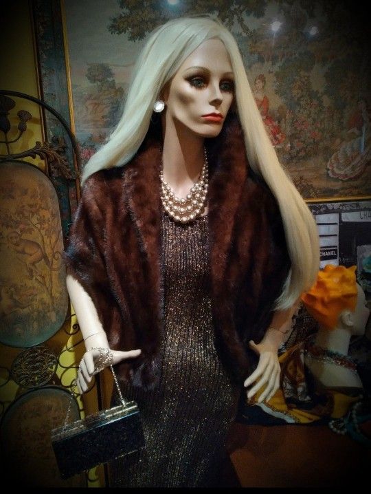 Genuine Mink Fur Shawl Cape