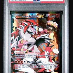 Pokemon Double Crisis Team Magma's Groudon EX Full Art PSA 3