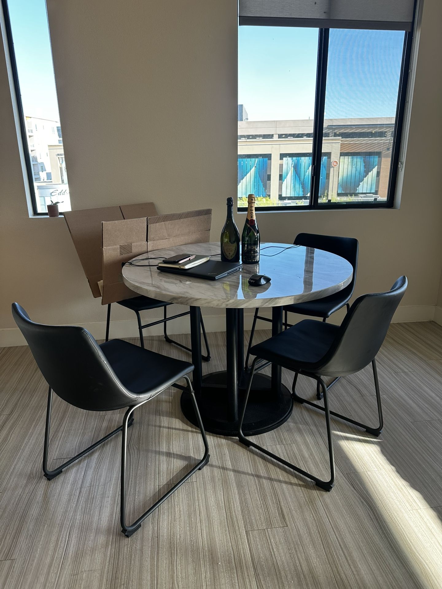 Make An Offer! MUST GO Marble Color 4 Piece Dining Table