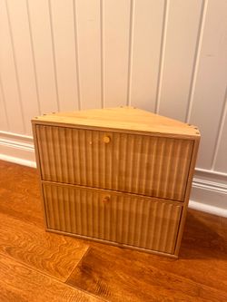 Corner Bread Box for Kitchen Countertop Bamboo Two Layer Large