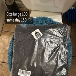 black on black denim tears hoodie size large 