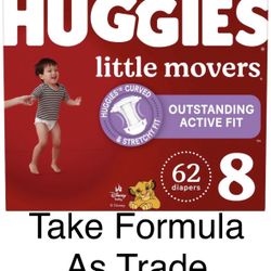 Baby Diapers Pañales Huggies Size 8 Little Movers 