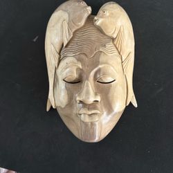 Hand Crafted Wooden Mask Decor