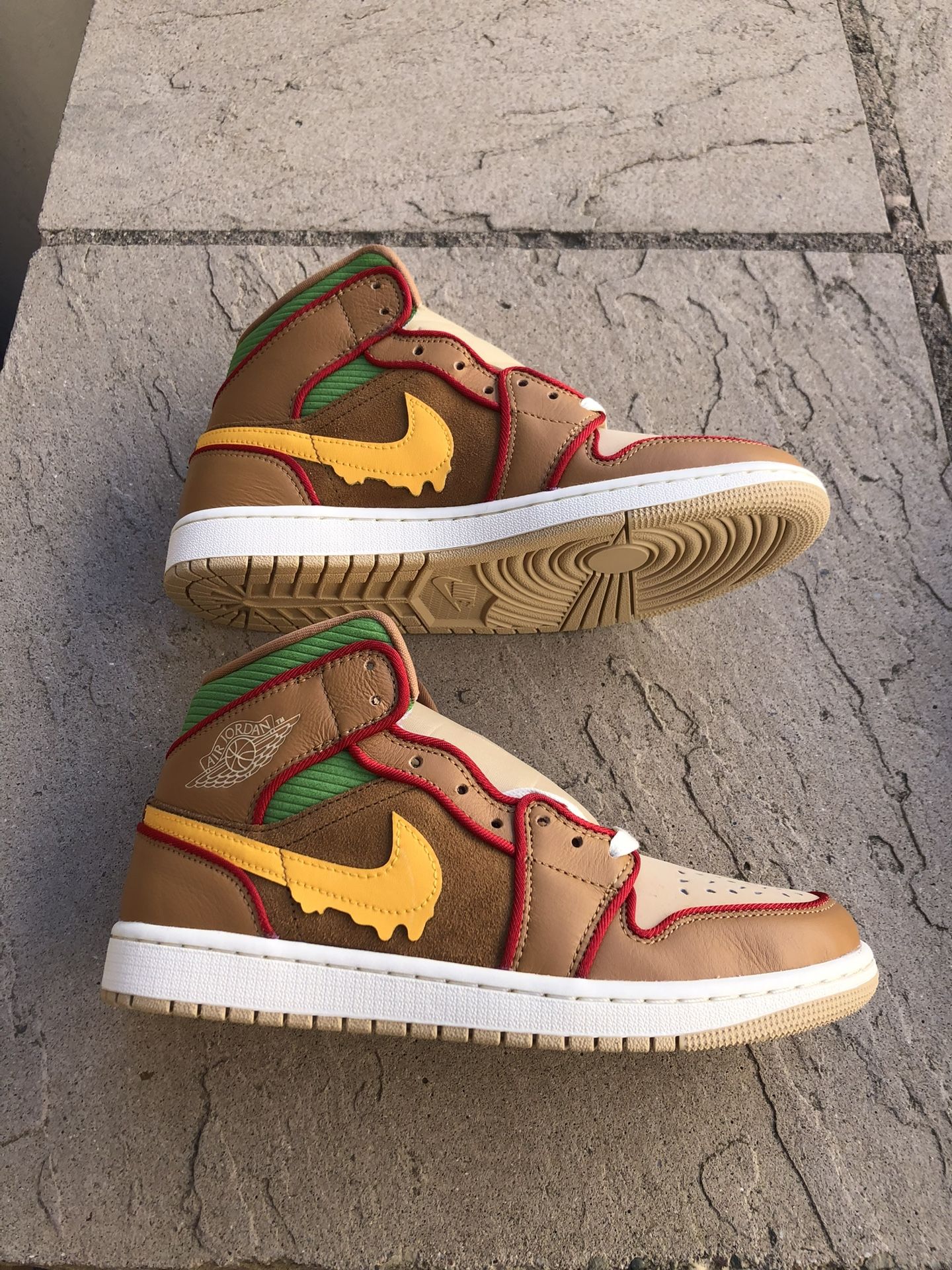 New Nike Air Jordan 1 Mid SE Cheeseburger Shoes Men’s 11