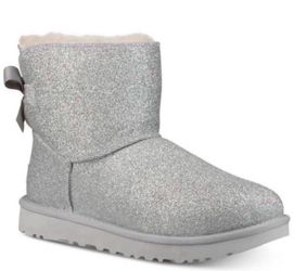 UGG Women's Mini Bailey Bow Sparkle Booties Size 8