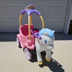 Little Tikes Princess Horse & Carriage Pedal Push Riding Toy Ride On Kids Outdoor Princess Carriage