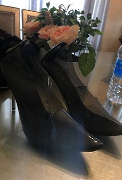 black clear heels size 9