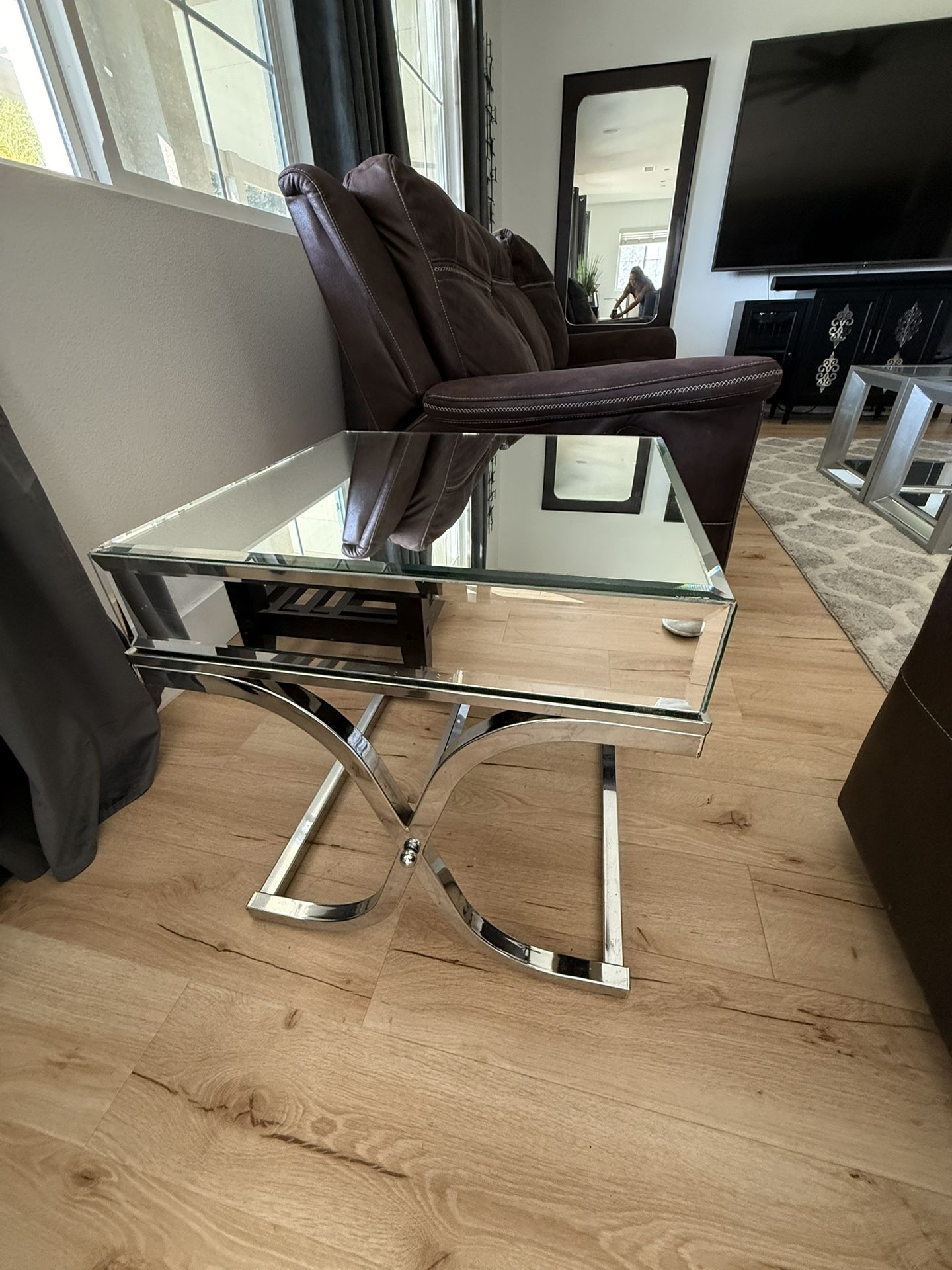 Matching Mirrored End Table