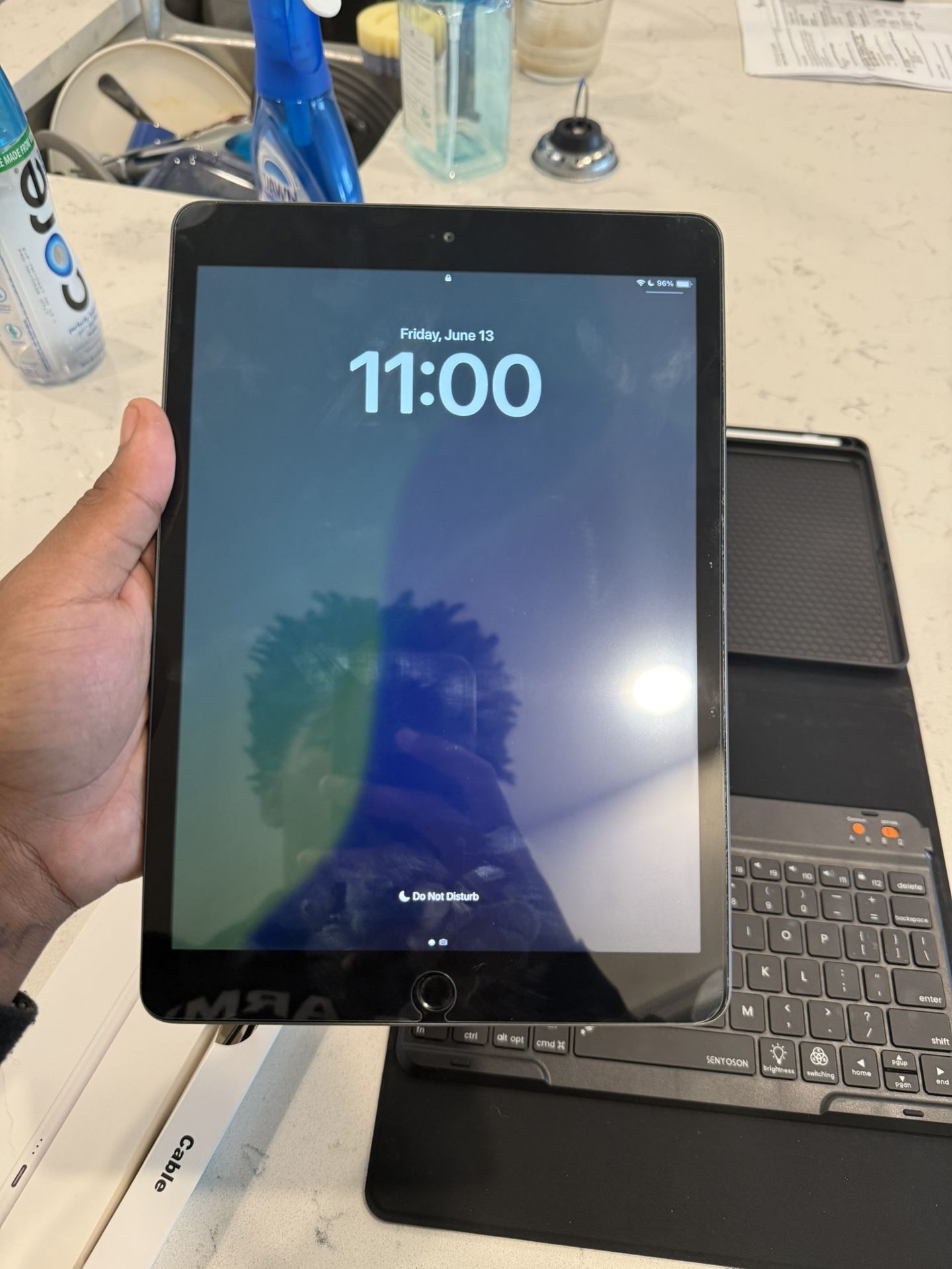 IPAD fully reset with a brand new case brand new apple pen and brand new keyboard
