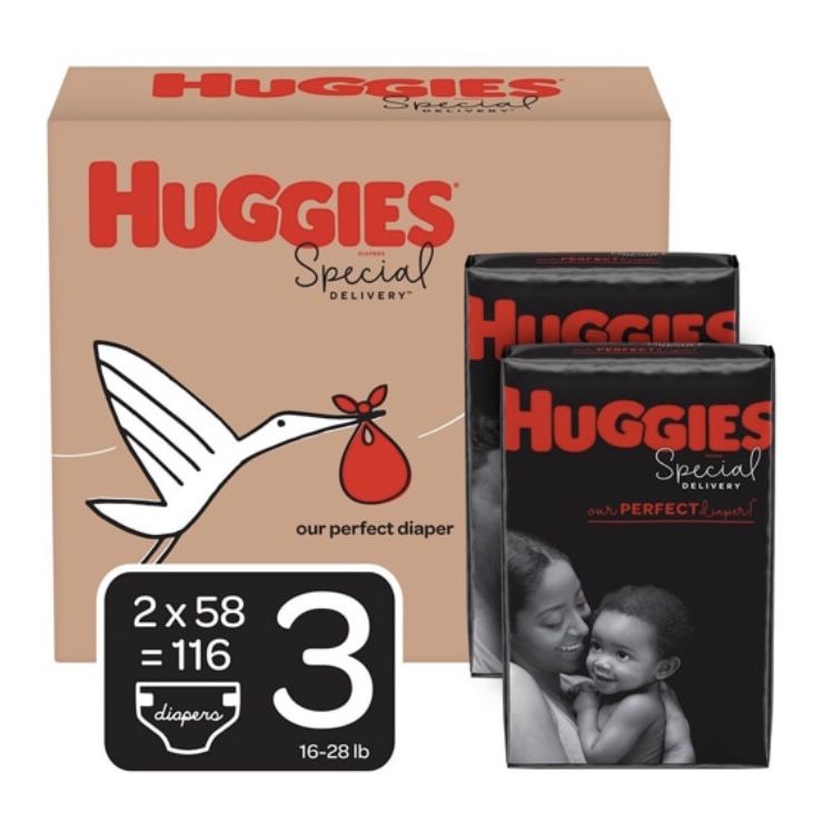 Huggies Special Delivery Hypoallergenic Baby Diapers, Size 3, 116 Ct, One Month