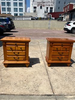 Pair of wooden night stands