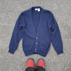 Blue wool cardigan
