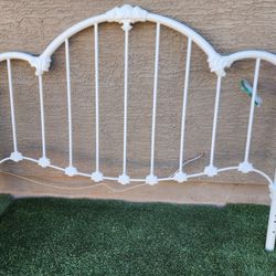 SPECTACULAR Solid Cream-Colored Wrought Iron Queen Size Headboard