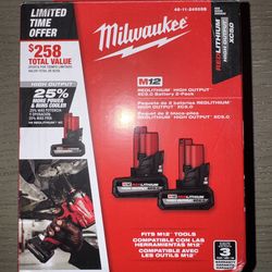 🔋💥🛑MILWAUKEE M12 2 PACK BAT 5ah 🛑🔋