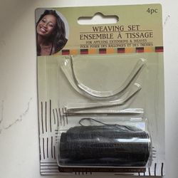 Greenbrier International 4 Piece Hair Weaving Set (1 Thread, 1 C Shaped Needle, 1 L Shaped Needle, 1 Regular Needle)