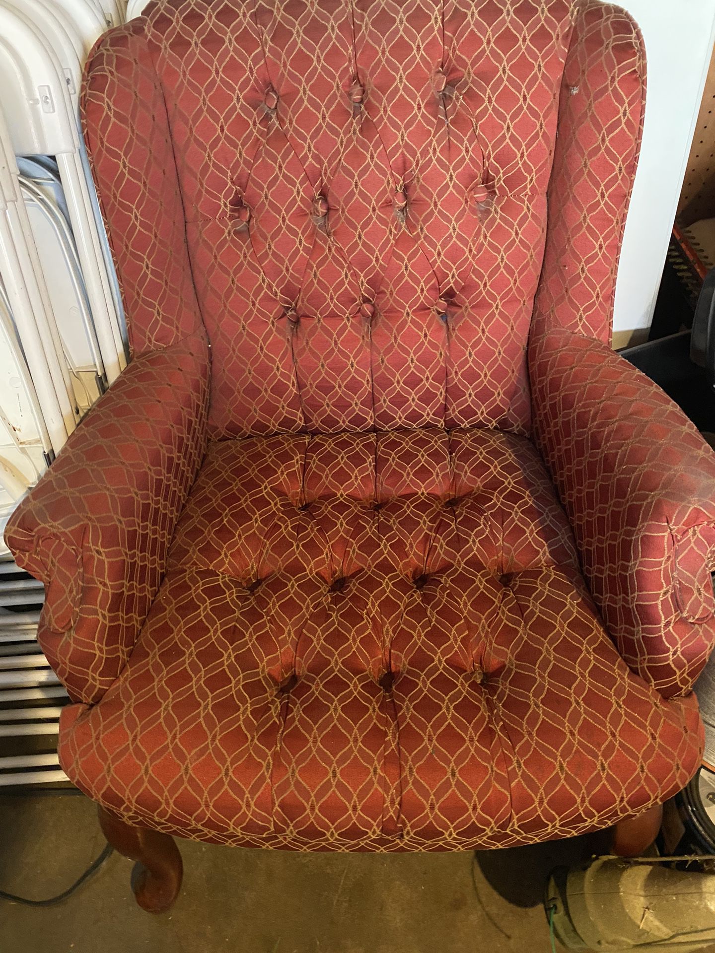 2 Red Wingback Chairs