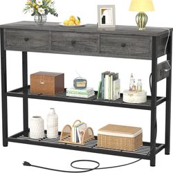 Long Console Table Sofa Table Entryway Table dark gray 