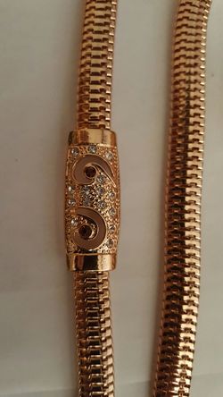 Gold plated necklace earring bracelet fashion jewelry set.