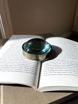 Glass & Brass Magnifying Paperweight ( D3.25” H1.5” ) firm on price