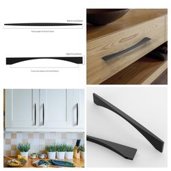 9 Pack 10 Inch(254mm) Matte Black Kitchen Cabinet Handles, Cabinet Pulls Kitchen Cabinet Hardware for Cupboard Drawer Handles Dresser Pulls