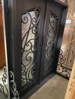 Wrought iron entry doors