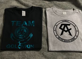 Playeras de canelo y de Golovkin 20 cada una