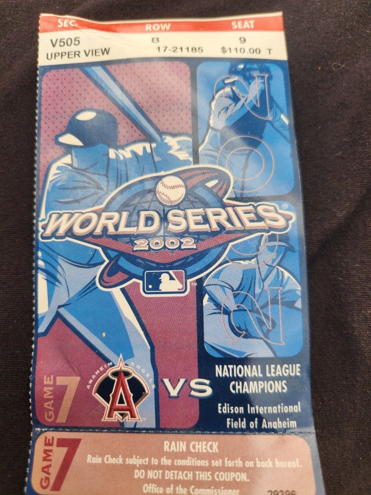 2002 Vintage Tickets Angeles World Series