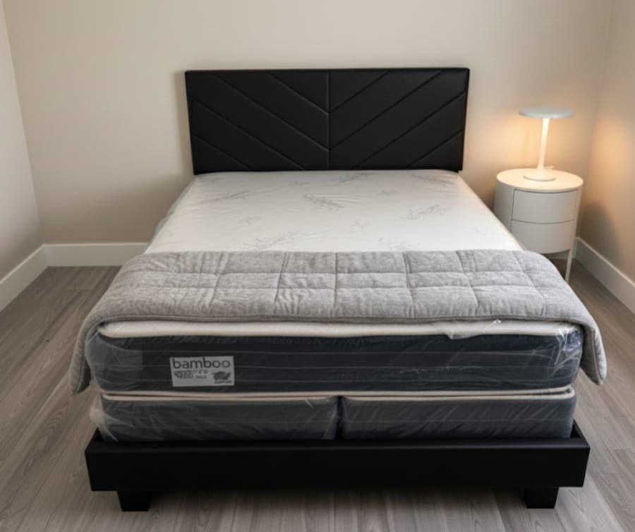 Queen Size Bed Frame With MATTRESS NEW BEDROOM FURNITURE SET Queen Bed Set Platform Bed // CAMA Queen Completa