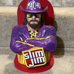 Macho Man Randy Savage Slim Jim 2020 Collector Display Bust Purple WWF WWE NoBox