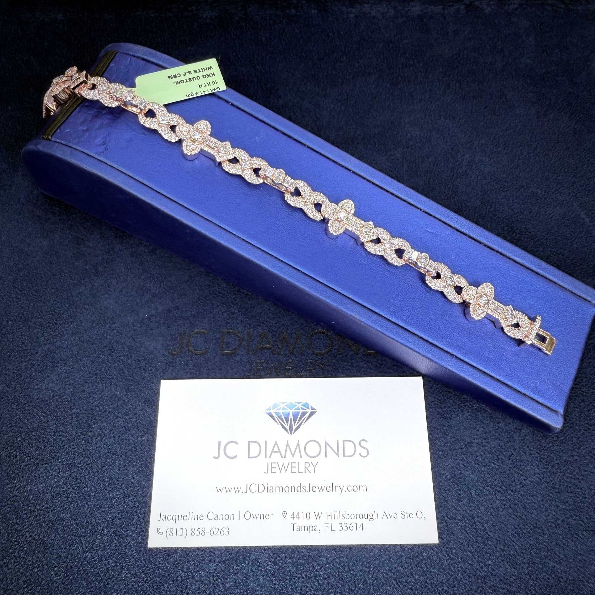 Bracelet Rose Gold Diamonds 💎 Vs Natural 10k Gold